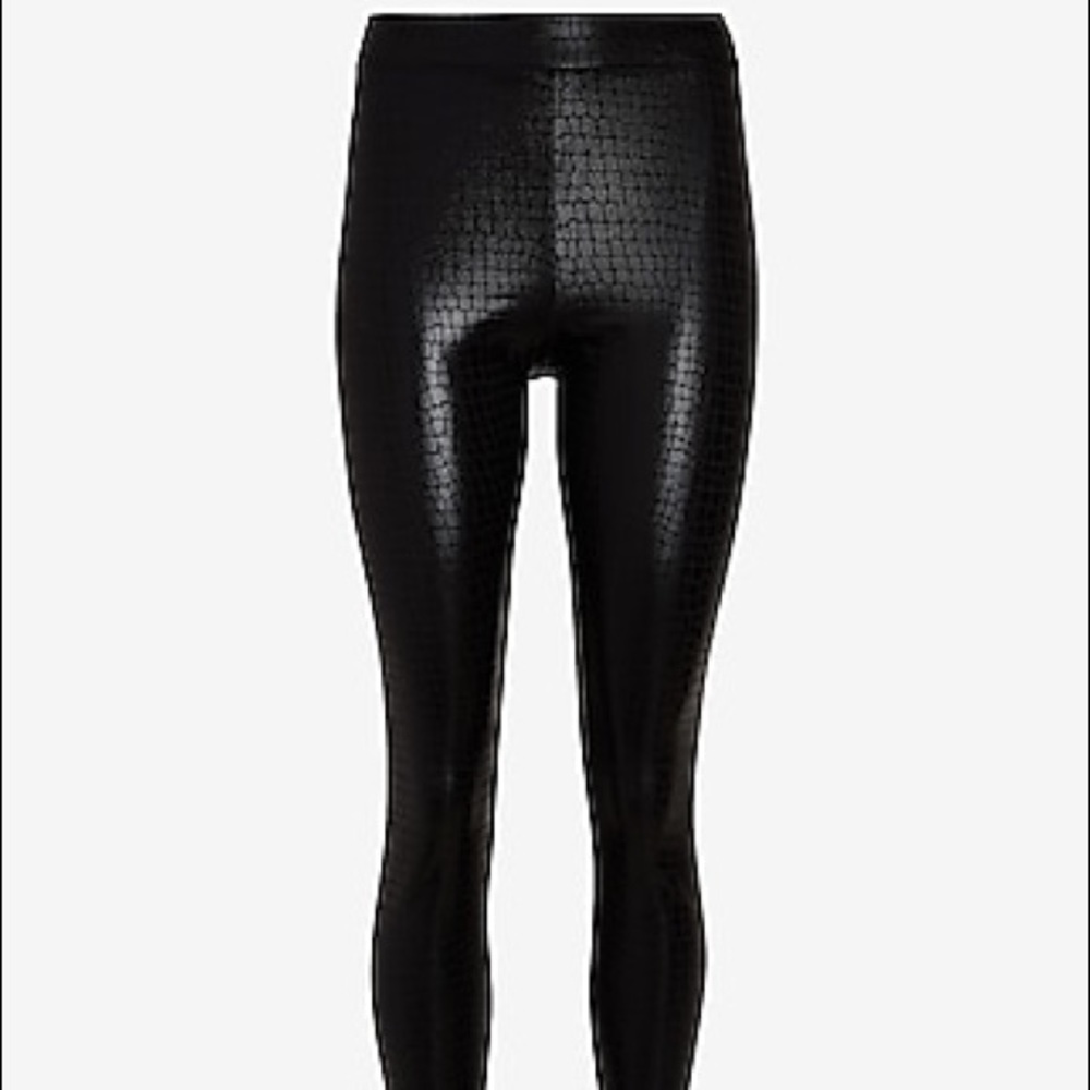 Express High Waisted Croc-Embossed Leggings